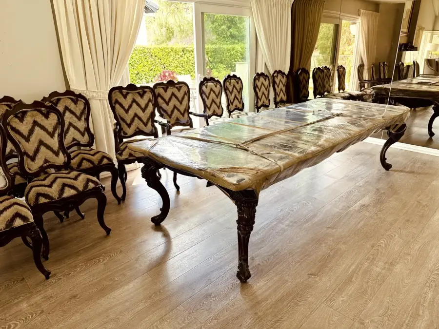 Antique table wrapping