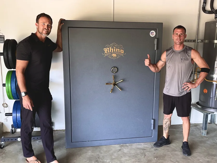 A heavy safe, delivered and set in place